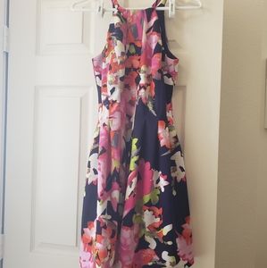 Navy Floral Vince Camuto Dress, size 2